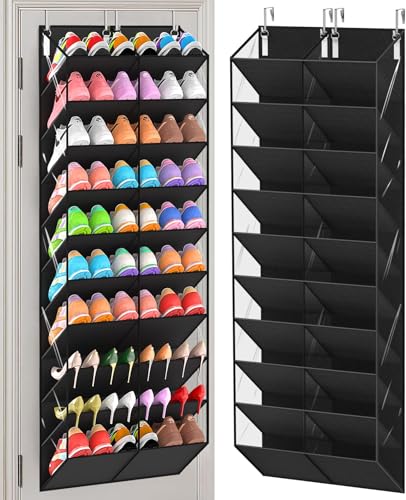 UVIAHOMI 20-30 Pairs Over the Door Shoe Organizer, Clear ... 【Larger Storage Capacity & 42% Wider Design】 This