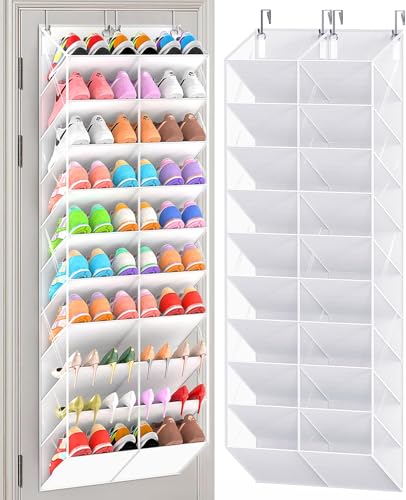 UVIAHOMI 20-30 Pairs Over the Door Shoe Organizer, Clear ... 【Larger Storage Capacity & 42% Wider Design】 This