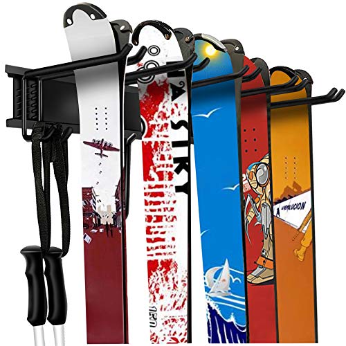 WALMANN Garage Storage Organization System Ski Wall Rack ... Holds Up to 10 Pairs of Skis: Ski wall storage rac