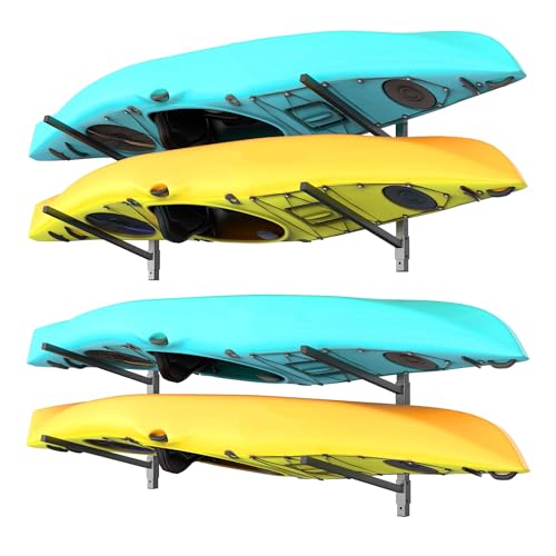 WALMANN Heavy Duty Wall Mounted Kayak Storage Rack for Ga... Save Your Floor Space: Keep your kayaks organized