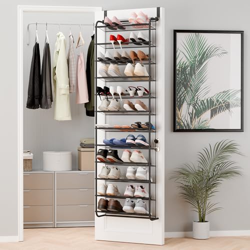 Whitmor 36 Pair Over The Door Shoe Organizer, 12 Tier Han... 36-Pair Large Capacity:This Whitmor Over The Door