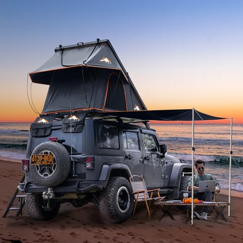 Adventurer Pro Rooftop Tent Hard Shell, 2-3 Person Alumin... [Upgraded Rooftop Tent Hardshell to 100% Market Ex