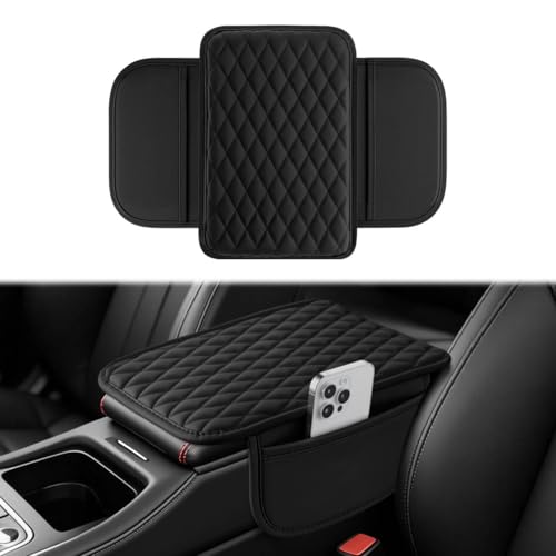 Amiss Car Center Console Cover, Upgraded Leather Car Armr... 【High-Quality】This armrest cushion is made of high