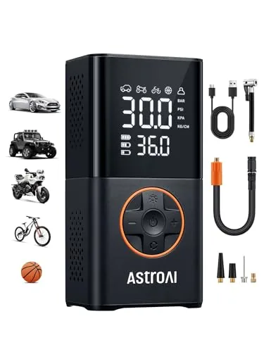 AstroAI L7 Tire Inflator Portable Air Compressor,150 PSI ... ADVANCED TRUEGAUGE SCREEN: This battery tire infla