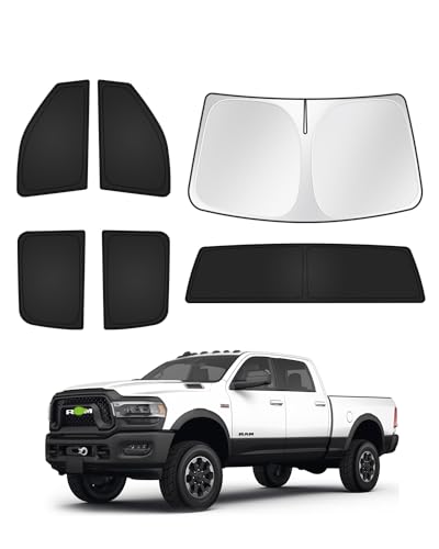 Canvcle Sunshades for Dodge Ram 2500 3500 2010-2025 2026 ... 【Fit Like a Glove】Canvcle full window sunshade is