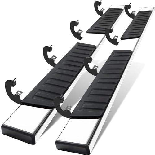 COMNOVA 6 Inches Running Boards& Steps Nerf Bars Compatib... FITMENT: Running Boards For 2019-2026 Chevy Silver
