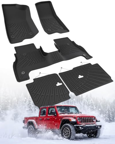 DiffCar Floor Mats for Jeep Gladiator JT 2020-2026 with R... Custom Fit for Jeep Gladiator JT Crew Cab 2020-202