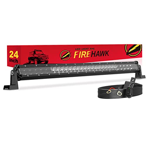 Firehawk LED Light Bar 24 Inch 60,000LM, 2026 New Japanes... 【600% Brightness】 2026 New Japanese L-A-B Chips 60