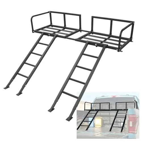 Gelacie Raised Truck Bed Rack Adjustable for ATV UTV Extr... Fitment: Designed to ATVs and UTVs into your truck