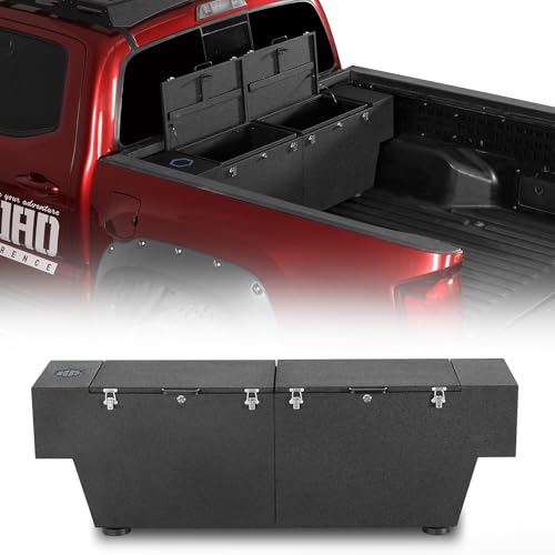 Hooke Road Tacoma Bed 51 Inch Tool Box Lockable Cargo Sto... 【Compatibility】- Hooke Road truck bed lockable sto