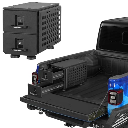 Hooke Road Truck Bed Tool Box MOLLE Panel for Jeep Gladia... 【Application】- This side-mount drawer system is en