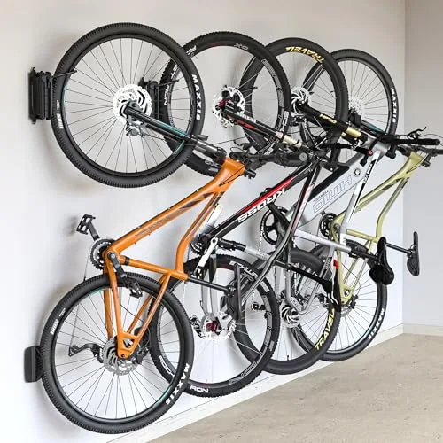 monTEK Swivel Bike Wall Mount, Bike Hangers for Garage, 4... 【Strong, Safe & Secure】 monTEK bike wall mount is