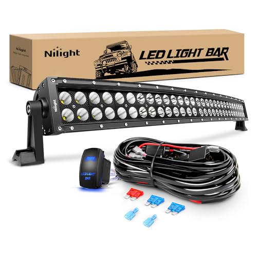 Nilight - ZH410 32Inch 180W Curved LED Light Bar Work Lig... HIGH BRIGHTNESS: Powerful 180w LED Light Bar, spot