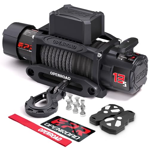 OPENROAD 13500 lb Recovery Winch with Synthetic Rope and ... 【3/8"x 85ft Synthetic Rope】 Panther Series 3S winc