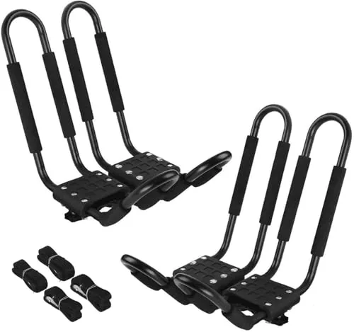 PIRIPARA Kayak Roof Rack 2 Pairs J-Bar Carrier Holder for... Durability & Strong Support: PIRIPARA Kayak roof r