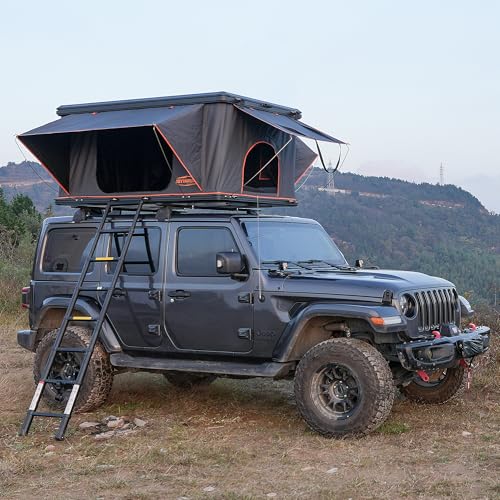 Rooftop Tent Hard Shell with Winter Insulation for 4-Seas... High quality aluminum alloy material:Made of high
