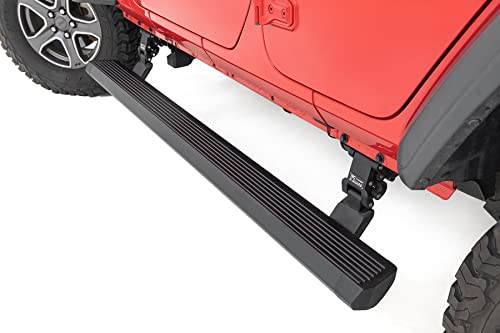Rough Country Power Running Boards for Jeep Wrangler JL 4... Automatic Retractable Steps for 4-Door Wrangler JL