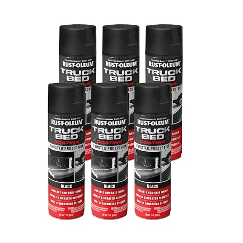 Rust-Oleum Automotive Truck Bed Coating Spray Paint, Black Ideal for use on truck beds, trailer floors, fende