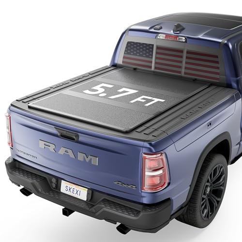 SKEXI Hard Tri Fold Tonneau Cover Truck Bed Cover 2009-20... Seamless Fit for 2009-2026 Dodge Ram 1500 5.7FT Be