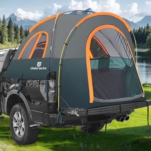 Truck Bed Tent 5.5-6ft: Easy Set Up Umburato Pickup Truck... SPACIOUS BED AREA: Ideal for 2-3 sleepers. Its 66.