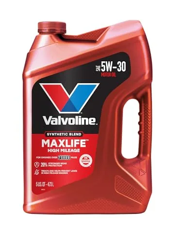 Valvoline MaxLife High Mileage 5W-30 Synthetic Blend Moto... Formulated for engines with 75,000 miles or more,