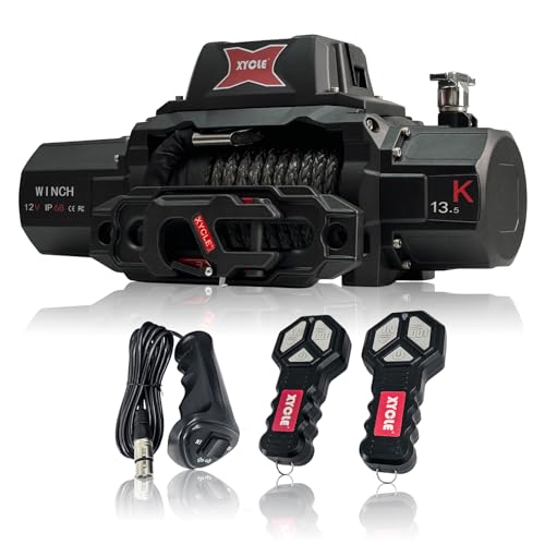 XYCLE 13,500 lb Recovery Winch with 1/2” Synthetic Rope,D... Powerful 13,500 LB Pulling Capacity for Heavy-Duty