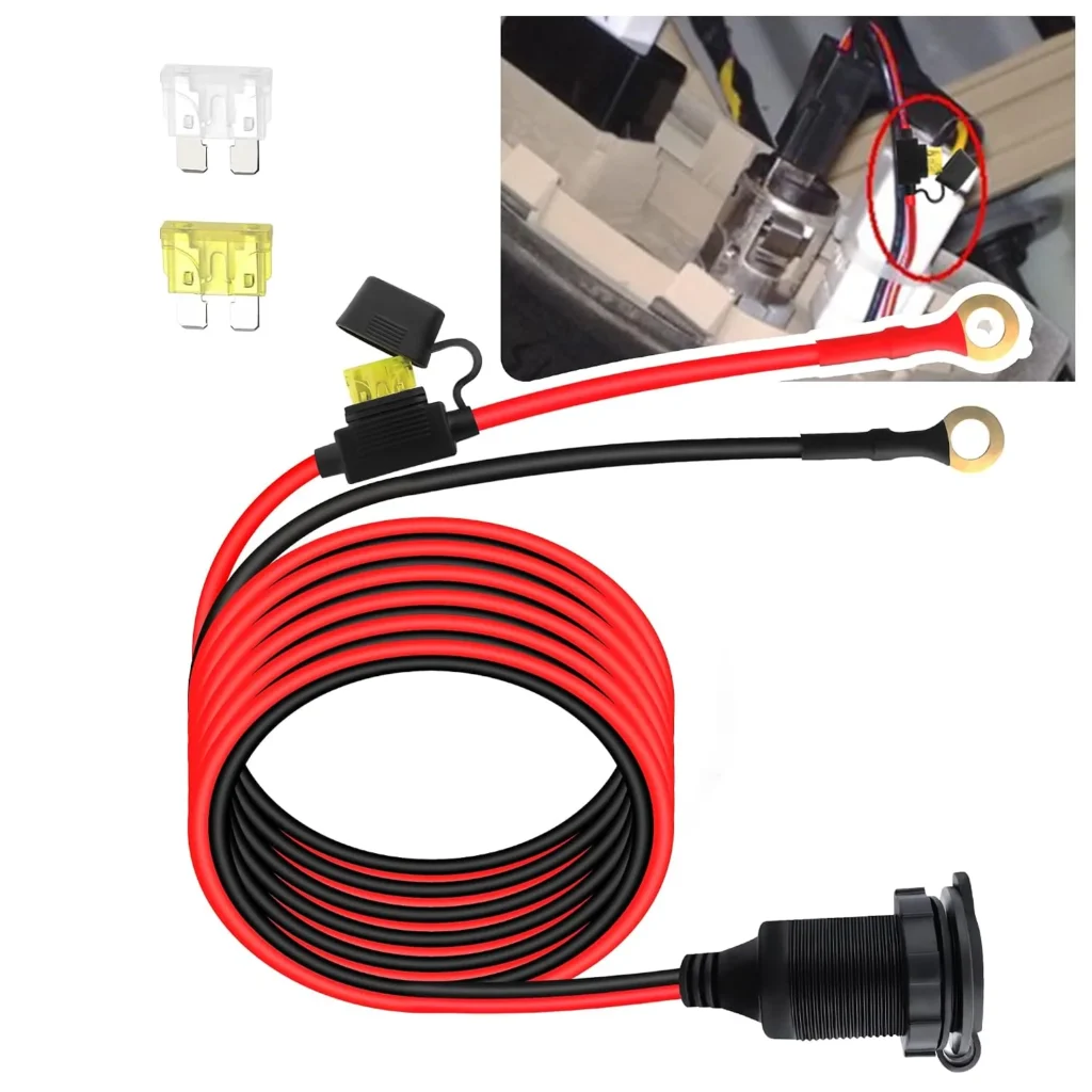 10Ft 24V/12V Cigarette Lighter Socket Extension Cable,Hea...