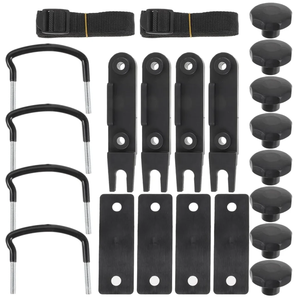 4 Sets Roof Box U-Bolt Clamps, Universal Metal Rooftop Ca...
