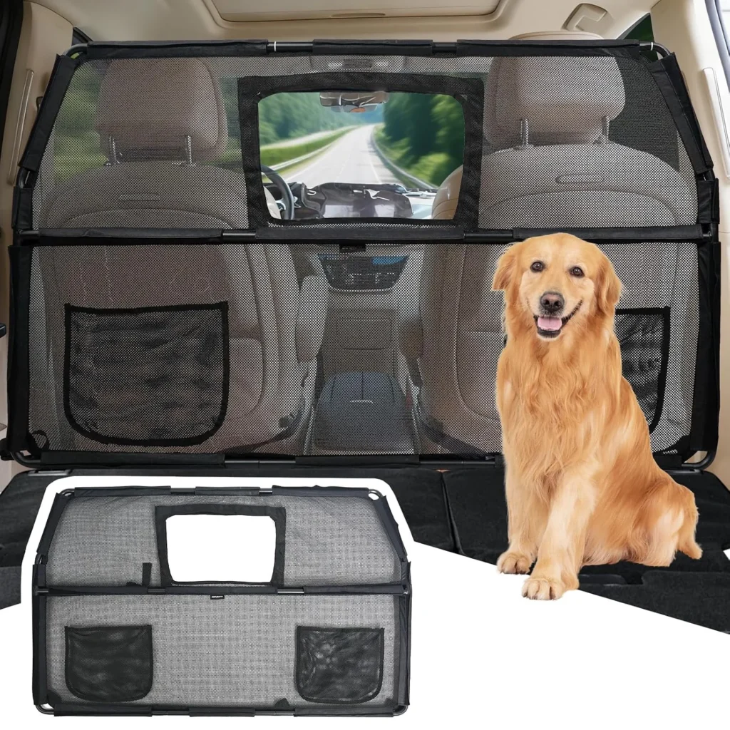 52" Dog Car Barrier for SUV, Wide Escape-Proof & Chew-Pro...