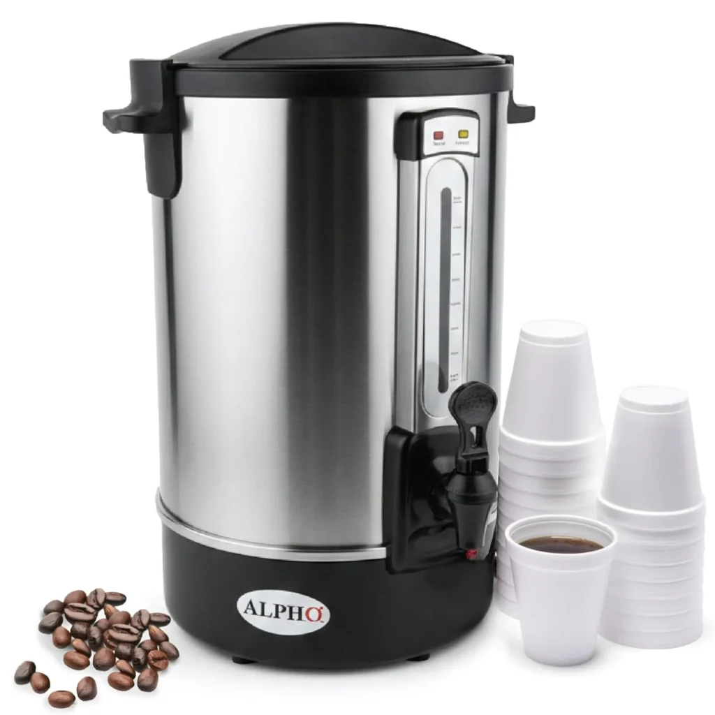 ALPHA LIVING 100 Cups Electric Coffee Urn – Stainless Ste...
