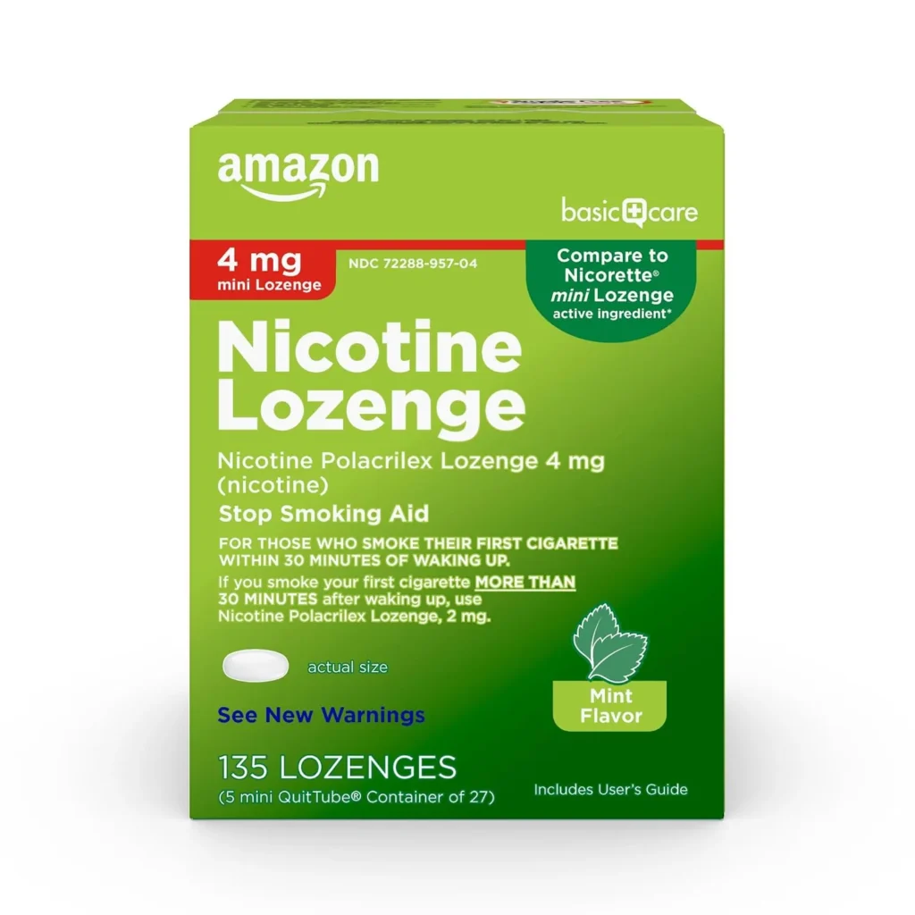 Amazon Basic Care Mini Nicotine Polacrilex Lozenge, 4 mg ...