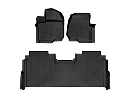 Custom-fit floor liners for a Ford F-150 truck