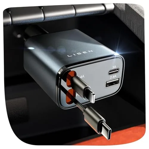 Retractable car charger, a practical car accessories gift