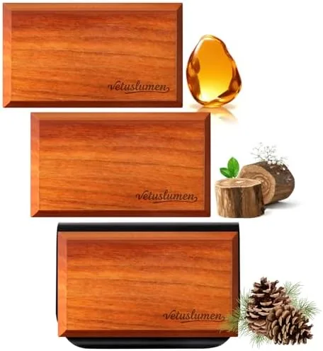 Car Air Freshener - 3 Pack (Amber-Teak-Pine) Wooden Air F...