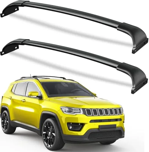 Roof rack cross bars on a Jeep Compass