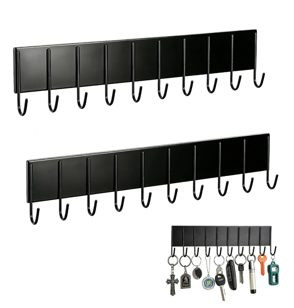 Magnetic Key Holder for Fridge, 2 Pack, 20 Hooks