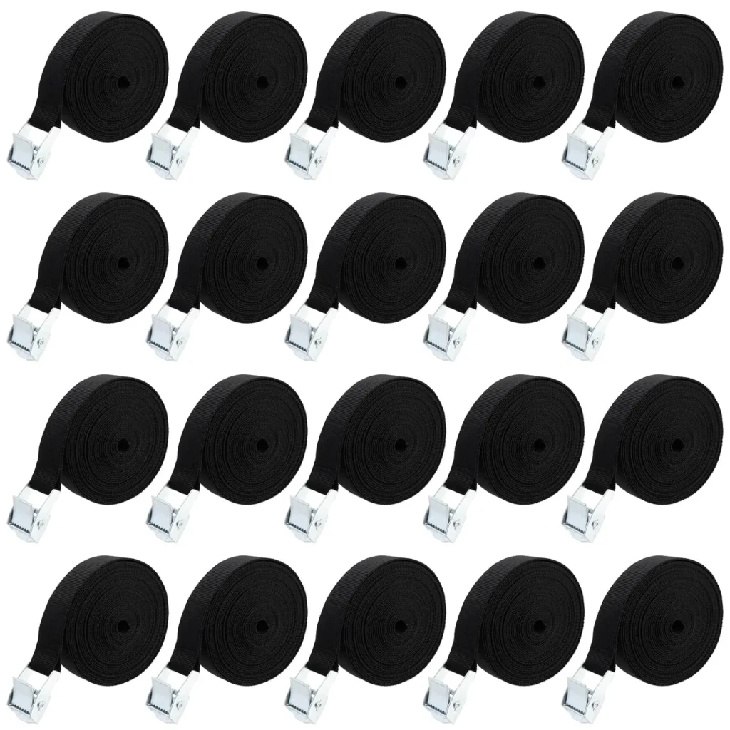 MANCHAP 20 Pack 1 inch x 6.5ft Black Lashing Straps, 25mm...