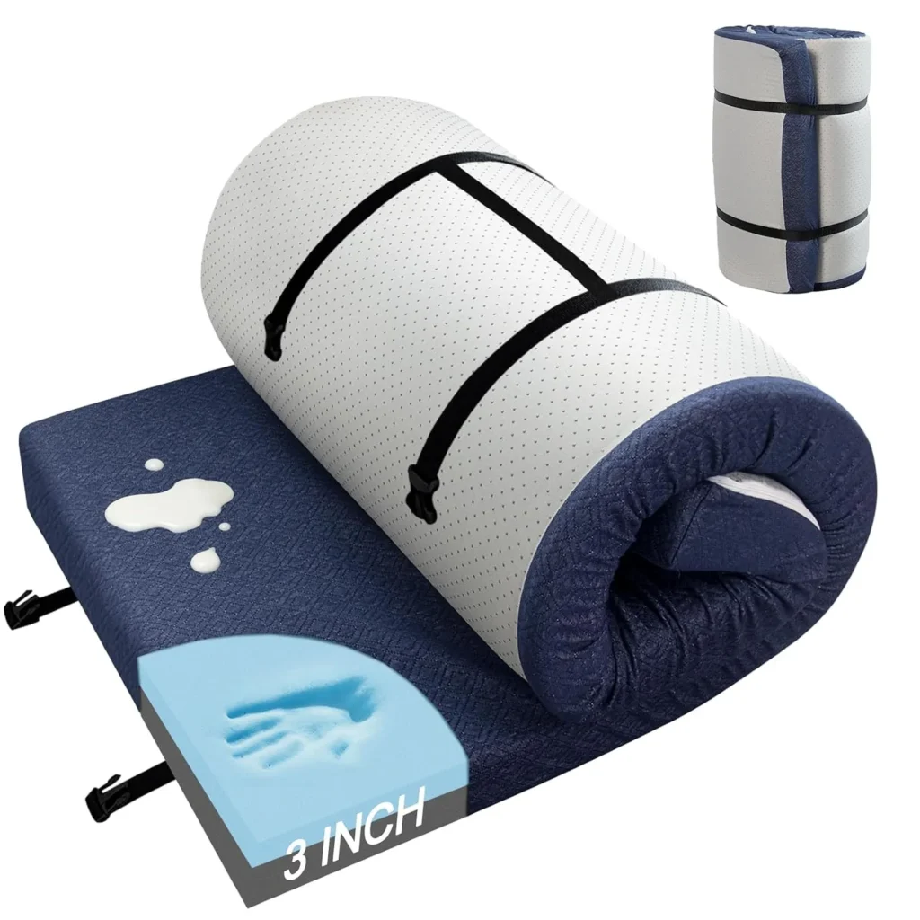 Memory Foam Camping Mattress Pad 3inch, Sleeping Pad, Por...