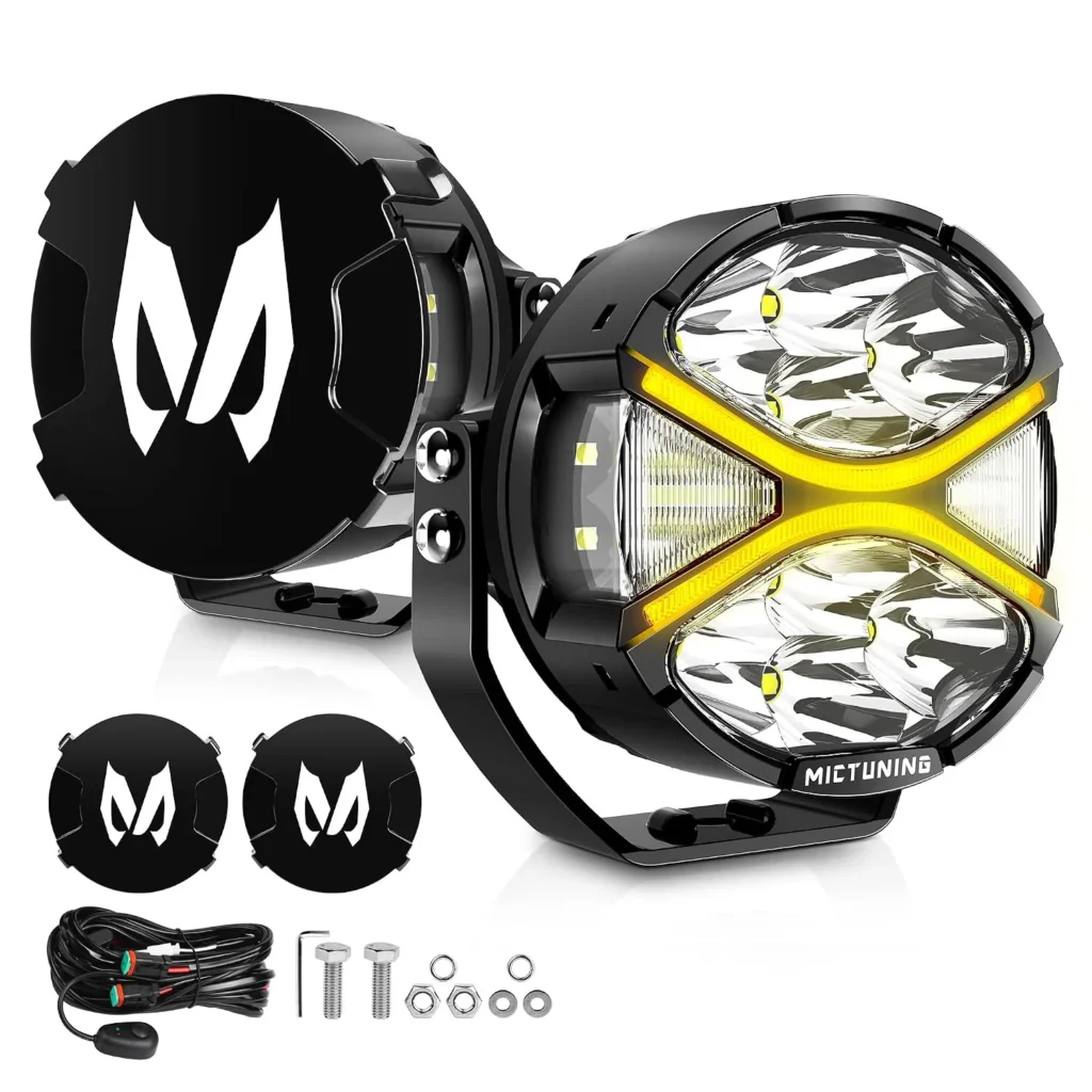 MICTUNING K6+ 4 Inch LED Light Bar, 160W Dual-Color Off-R...