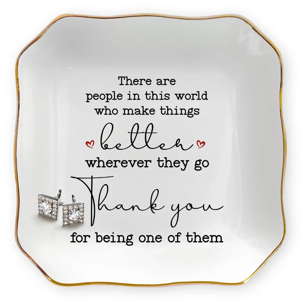 OASSIE Thank You Gifts for Women - 4"x4" Ceramic Jewelry ...