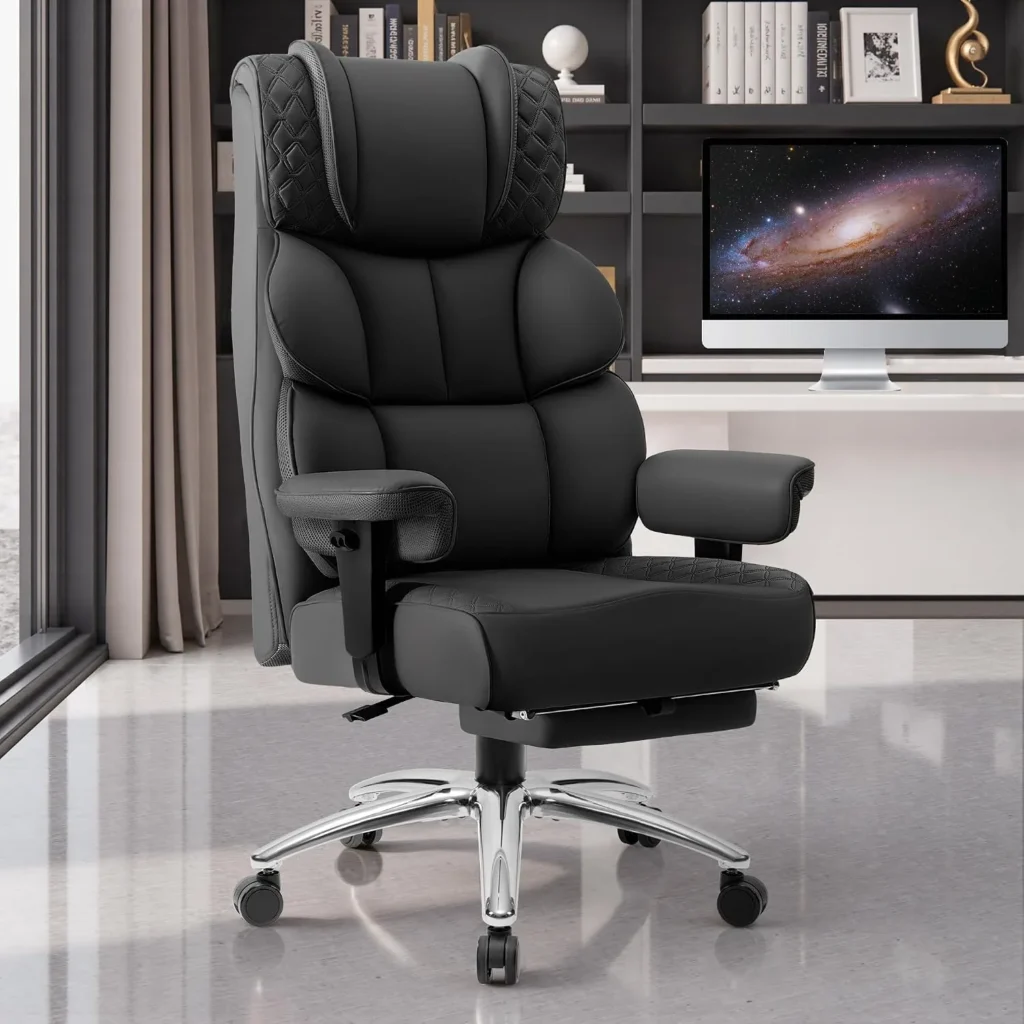 Office Desk Chair, Big and Tall Leather Gaming Chair with...