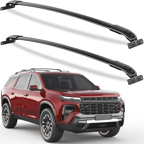 Roof rack cross bars on a Chevy Traverse