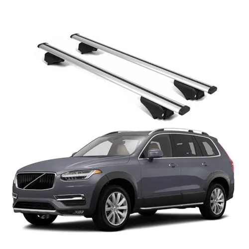 Aluminum roof rack cross bars on a Volvo XC90