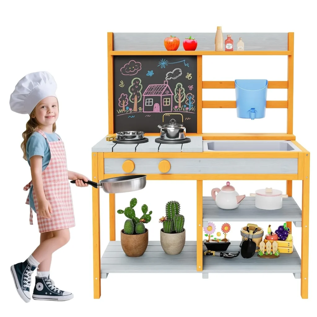 Wooden Outdoor Kids Play Kitchen
