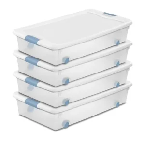Sterilite 56 quart wheeled latching under bed storage box